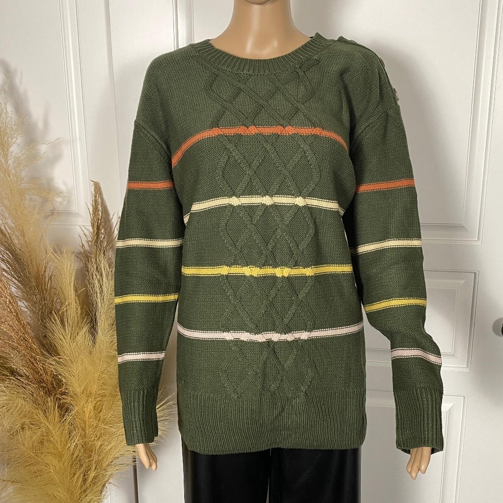 STRIPE CREW NECK SWEATER - Picture 8 of 14